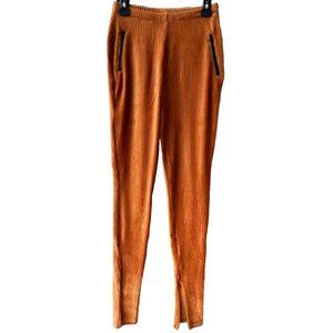 Juicy Couture velour ribbed ankle zip leggings